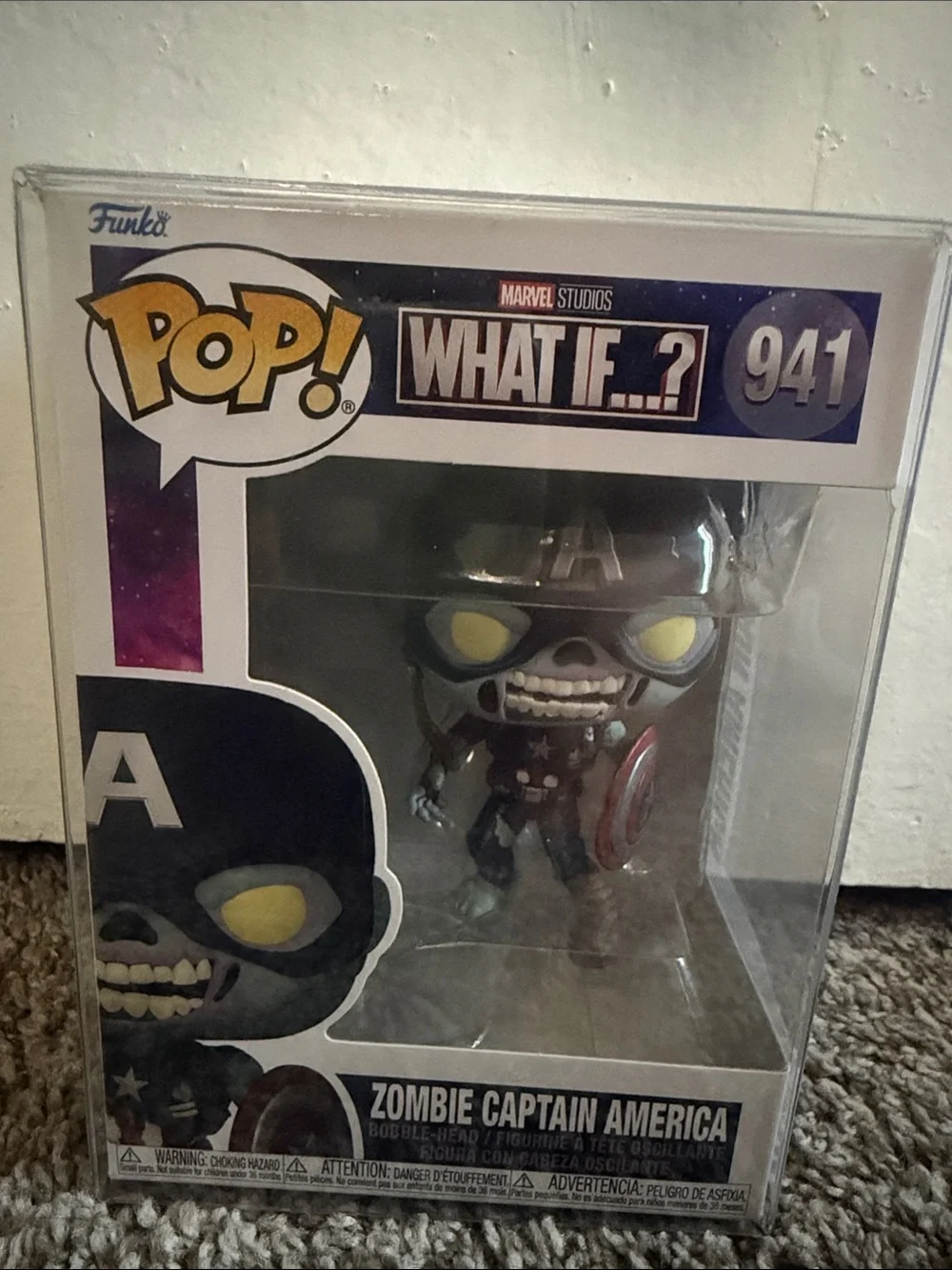Funko Zombie Captain America Pop! Figure - Blue, Yellow, Red
